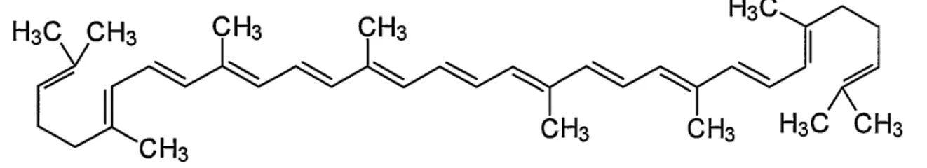 Figura 3 - Estrutura molecular do licopeno. 