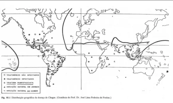 Figura 1. Mapa da Doença de Chagas extraído do capítulo “Doença de Chagas” 14 .