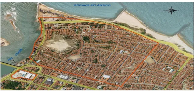 Figura 1 – Mapa de Fortaleza com destaque para a Barra do Ceará 