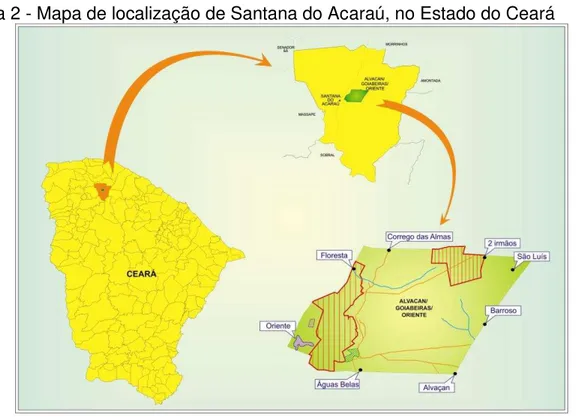 Figura 2 - Mapa de localização de Santana do Acaraú, no Estado do Ceará 