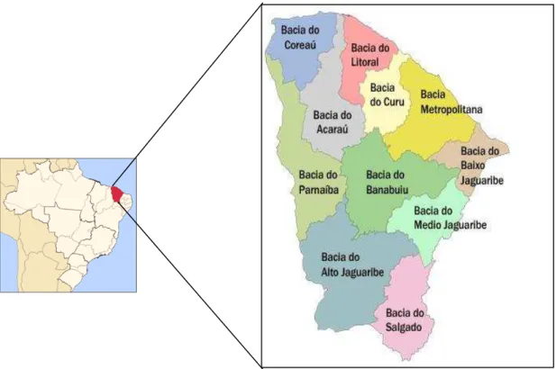 Figura 17 - Bacias hidrográficas do Ceará  Fonte - elaboração da autora