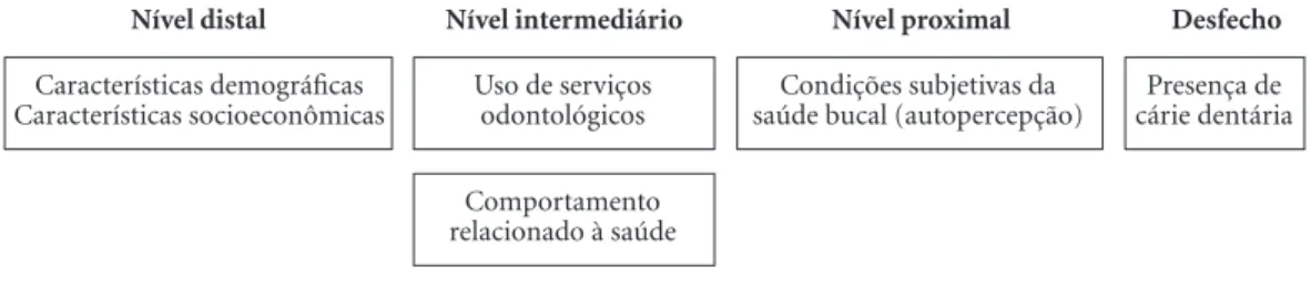 Figura 1. Modelo conceitual de hierarquia entre as variáveis investigadas.
