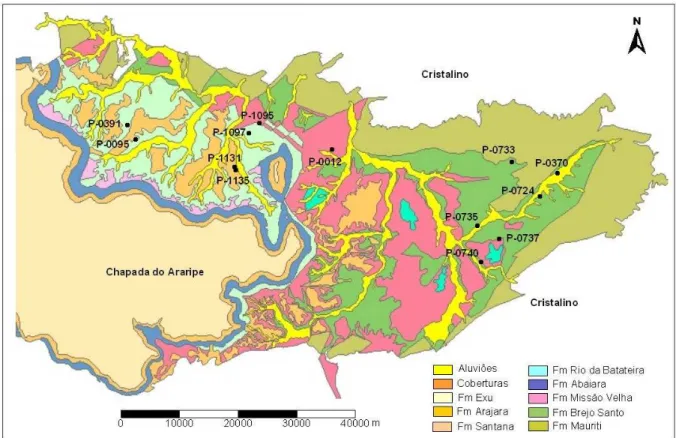Figura 2 – Mapa Geológico da região do Cariri. 