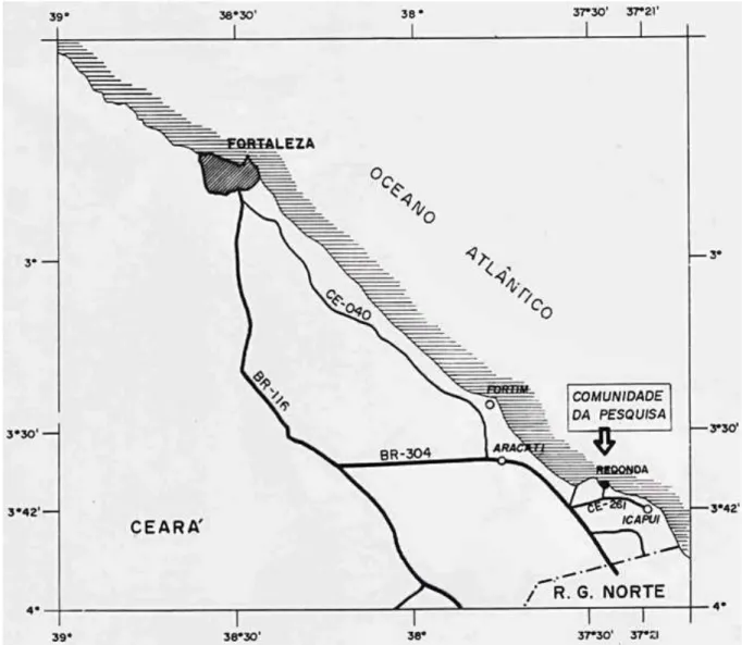 Figura 5: Acesso e localização geográfica de Icapuí e Redonda 