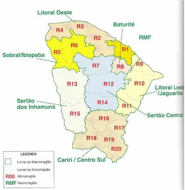 Figura 2 – Regiões administrativas do Estado 