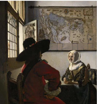 Figura 1: De soldaat en het Lachende Meisje, de Johannes Vermeer (1655-1660)