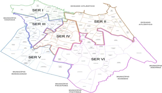 Figura 3  –  Divisão das Secretarias Executivas Regionais do Município de Fortaleza. 