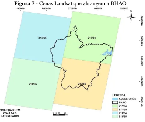 Figura 7 - Cenas Landsat que abrangem a BHAO 