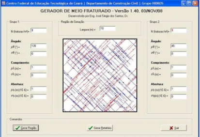 Figura 5 – Tela principal do software MeioFr.exe. O desenho é a vista em planta da região gerada