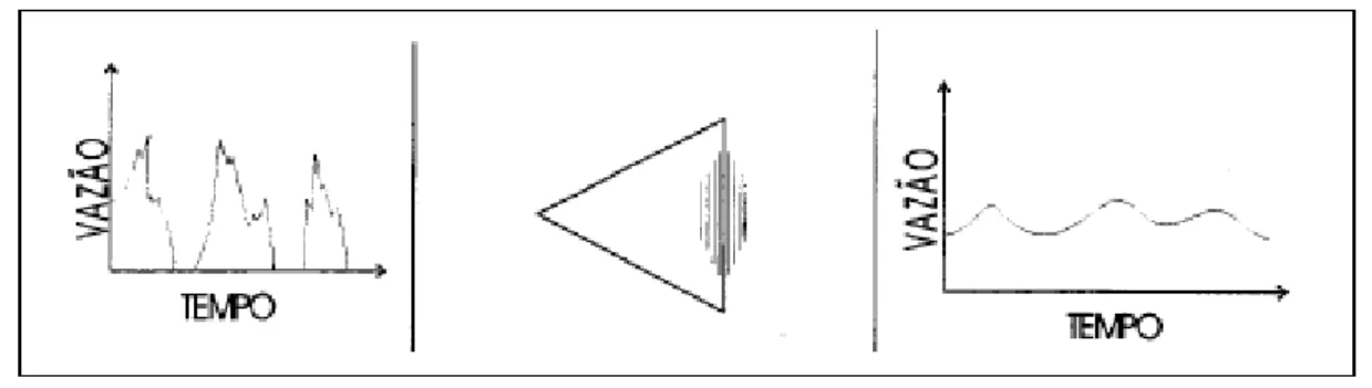 Figura 9:  Representação esquemática do funcionamento de um reservatório