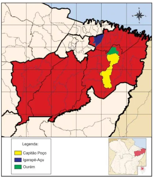 Figura 09: Divisão territorial dos municípios estudados do nordeste paraense. 
