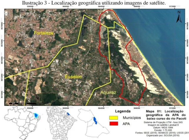 Ilustração 3 - Localização geográfica utilizando imagens de satélite. 