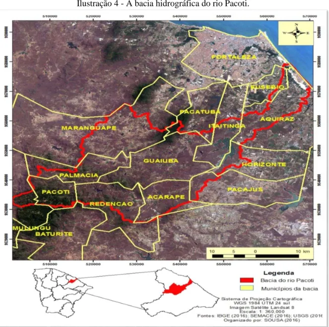 Ilustração 4 - A bacia hidrográfica do rio Pacoti. 