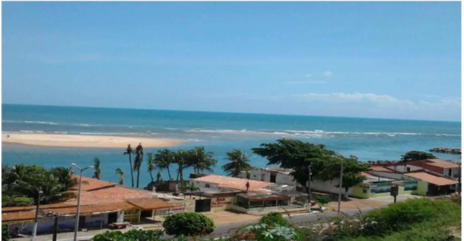 Figura 6: Vista do encontro do Rio Ceará com o mar.  