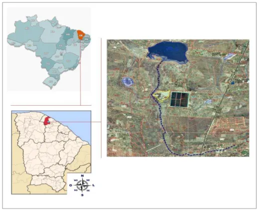 Figura 4 - Localização do município de Itapipoca  –  CE e da área de estudo. 
