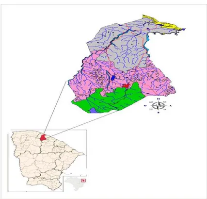 Figura 5 - Unidades geoambientais do município de Itapipoca  –  CE com destaque de cores