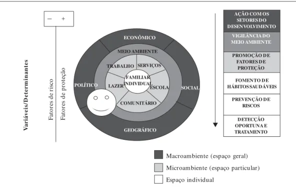 Figura 1.  Modelo explicativo e de atenção à saúde baseado em determinantes.