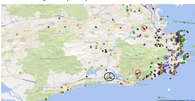 Figura 6: Representação dos clusters no Rio de Janeiro 