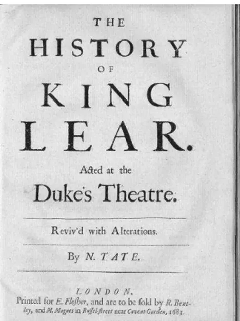 Figura 12 – The History of King Lear, Nahum Tate, 1681, Horace Howard Furness Shakespeare Library