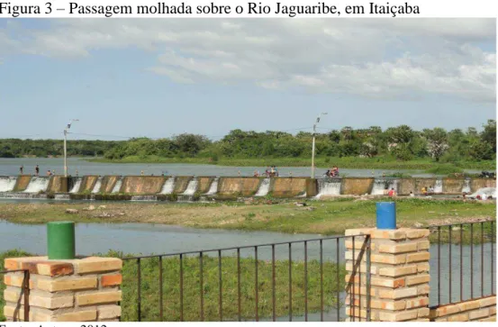 Figura 3 – Passagem molhada sobre o Rio Jaguaribe, em Itaiçaba 