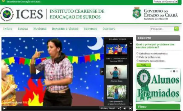Figura 3 – Site do Instituto Cearense de Educação de Surdos (Ices)