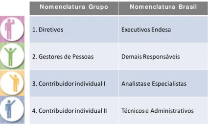 Figura 3 – Nomenclatura dos grupos de empregados. 