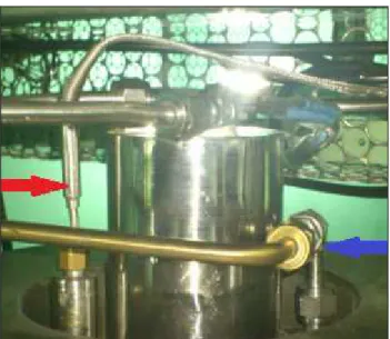 Figura 4.3. Foto do termopar na entrada do reator 