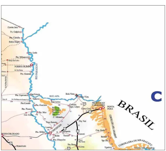 FIGURA CARTOGRÁFICA DOS “LIMITES NATURAIS” DO PARAGUAI COM O BRASIL 