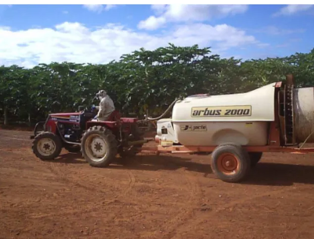 Figura 04: Aplicação de defensivos agrícolas e adubos via foliar 