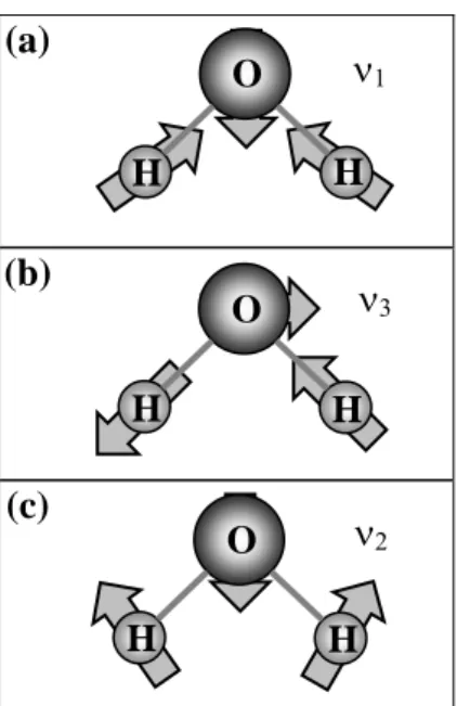 Figura 2.2 – Modos de vibração da molécula de H 2 O. 
