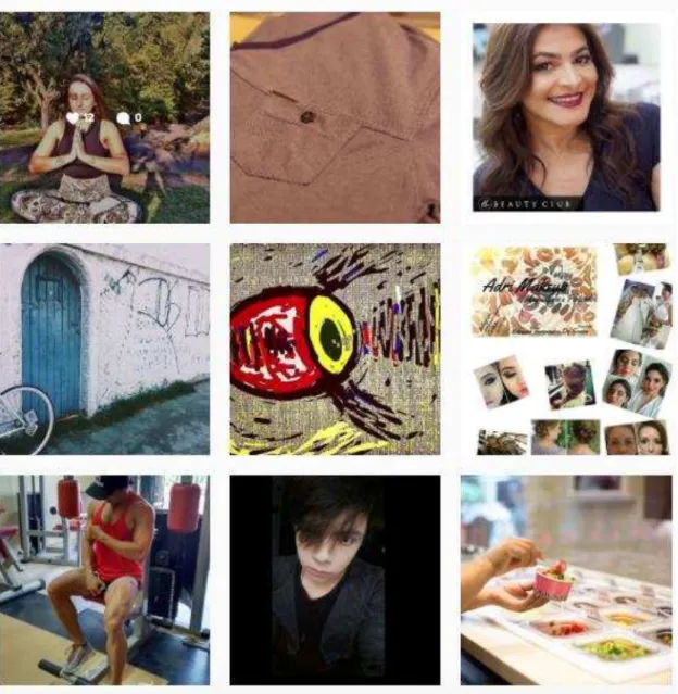 Figura 2  –  Printscreens de fotografias do feed do Instagram etiquetadas como #fortaleza 