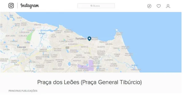 Figura 7  –  Printscreen do link  gerado pelo Instagram para o local “Praça dos Leões – Praça General Tibúrcio”