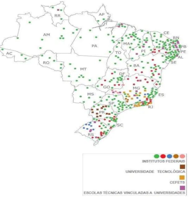 Figura 1 - Distribuição da Rede Federal de EPT no Brasil 