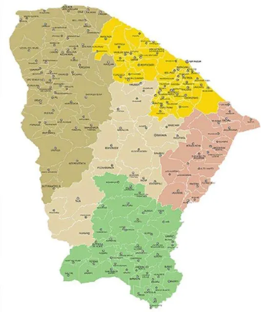 Figura 2. Mapa das Macrorregiões de Saúde do estado do Ceará, 2014. 