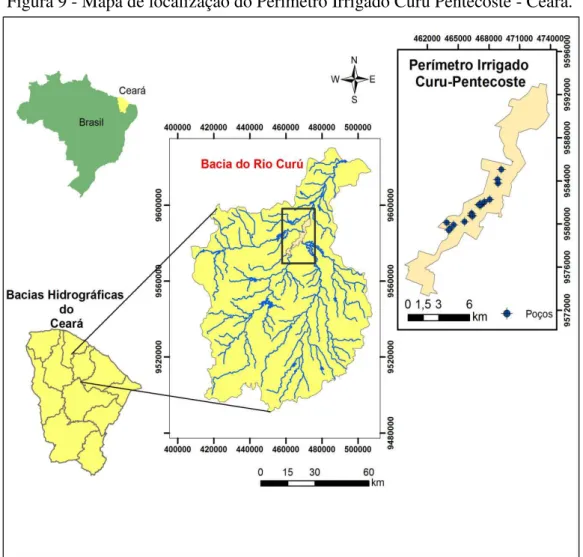 Figura 9 - Mapa de localização do Perímetro Irrigado Curu Pentecoste - Ceará. 