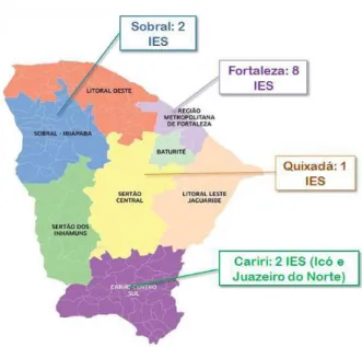 Figura 1 – Distribuição das IES do estado do Ceará 