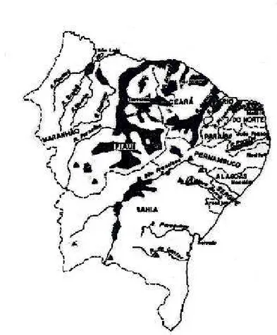 Figura 4 – Áreas de Ocorrência da Carnaúba no Nordeste Brasileiro    