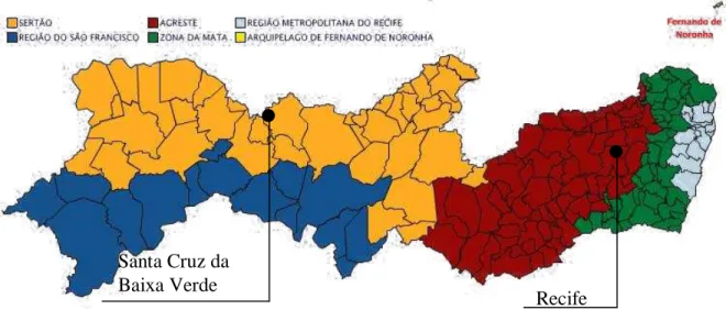 Figura 1 – Mapa do Estado de Pernambuco 
