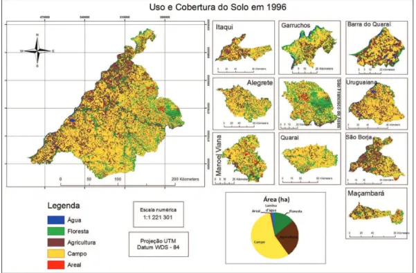 Figura 3. Mapa de uso e cobertura da terra da Campanha Ocidental no ano de 1996. Figura 3