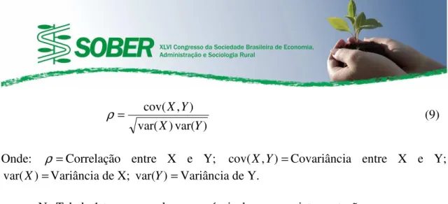 Tabela 1- Valores possíveis de correlação entre duas variáveis  