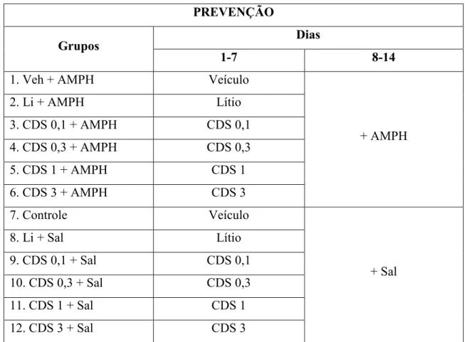 Tabela 2 Protocolos de Prevenção