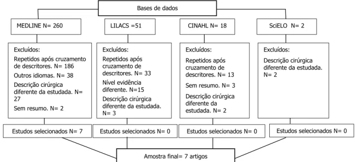 Figura 1 - Fluxograma de seleção dos estudos. Fortaleza, 2012. 