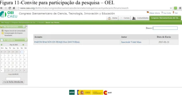 Figura 11-Convite para participação da pesquisa – OEI.  