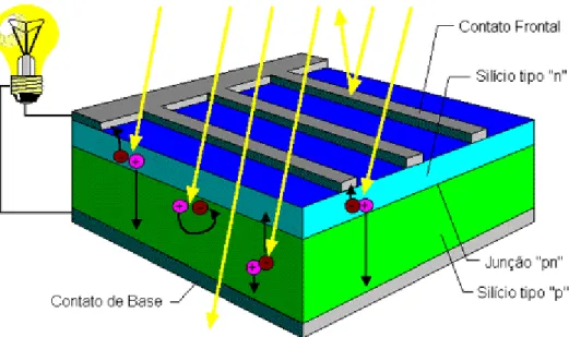 Figura 2.5. Composição de uma célula fotovoltaica 
