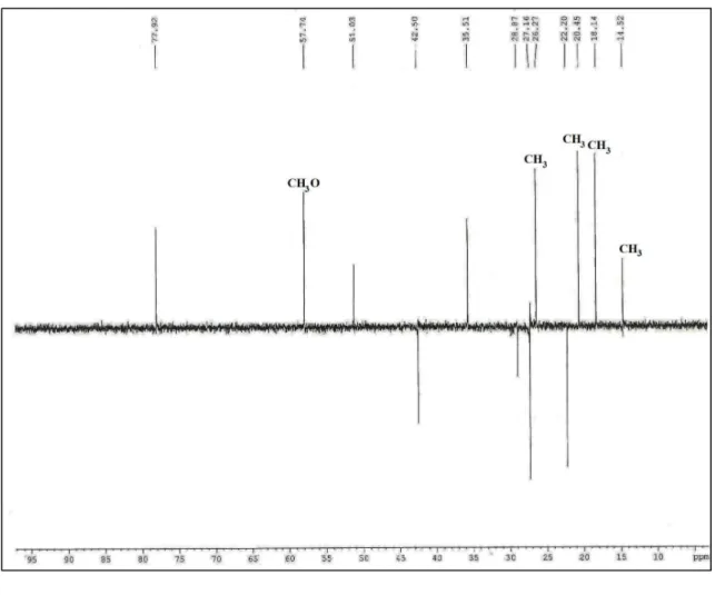 Figura 7 – Espectro de RMN  13 C-DEPT ( =135) (125 MHz, CDCl 3 ) de CM-1 