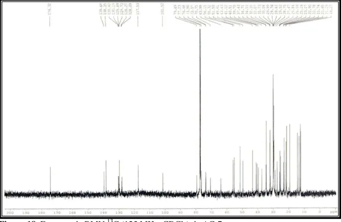 Figura 18. Espectro de RMN  13 C (125 MHz, CDCl 3 ) de AC-7. 