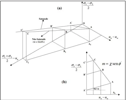 Figura 9 - Diagrama esquemático de ensaios em solo saturado e não saturado.