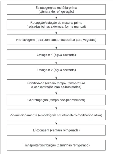 FIGURA 1 –  Etapas do processamento mínimo da alface