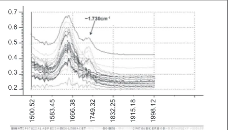 FIGURA 2 – Espectros região do infravermelho médio (2.000-1.500  cm -1 ) das amostras comerciais de amidos modificados