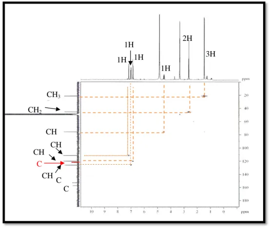 Figur a  41-  Espectro  de  RMN  bidimensional  de  correlação  heteronuclear  1 H, 13 C  –  HSQC   (300 x75 MHz, CD 3 OD) de PS-2 